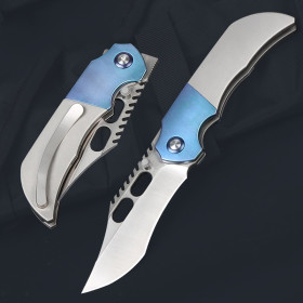 VG10 Blade Material Final Disk Titanium Handle Hunting Folding Knife UD408763