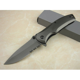 OEM 342 fast opening cusp half serrated folding pocket knife UD401158