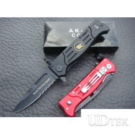 BLACK & RED OEM AK-47 FOLDING BLADE SURVIVAL KNIFE UD48226