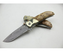 OEM Browning Treasure Knife Collection Folding Knife with Damascus Steel UDTEK00258 