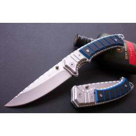 BLUE OEM COLOMBIA CRKT CARVING FLOWER FOLDING KNIFE UDTEK00234