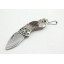 High Quality OEM Damascus Steel Keychain Pocket Knife Gift Knives with Brass + Bone Handle UDTEK01209 