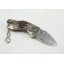 High Quality OEM Damascus Steel Keychain Pocket Knife Gift Knives with Brass + Bone Handle UDTEK01209 