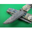 Damascus colorful Abalone folding knife UDTEK01951
