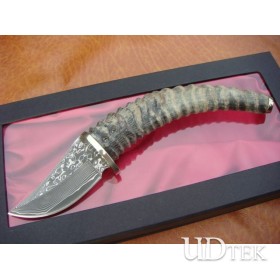 OEM DAMASCUS STEEL SUPREME IMPERIAL KNIFE WITH GAZELLES HORN HANDLE UDTEK00540