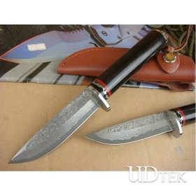 OEM DAMASCUS STEEL BLACK EBONY PENKNIFE FIXED BLADE KNIFE UDTEK00555 