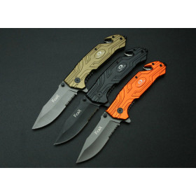 OEM ARMY GREEN,ORANGE AND BLACK Fox FOLDING KNIFE K15387 TOOL KNIFE UDTEK01826