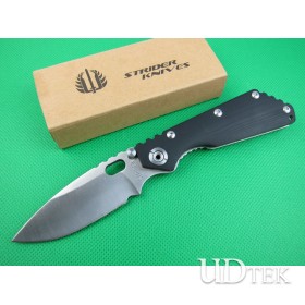 Classical Strider steel lock folding knife  black G10 handle UD401304