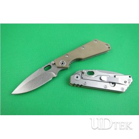 Stone-wash series Strider steel lock  folding knife light green color UD401974