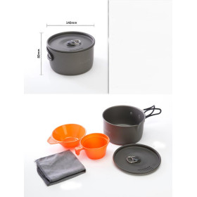 Alcos outdoor camping 1-2 people 5PCS camping pot UD16104