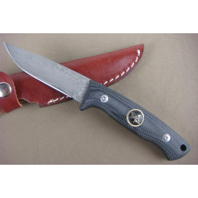  Damascus Blade F101 Collection Knife Micarta Handle Dragon General Fixed Hunting Knife UD400747
