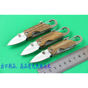 Zebra wood small Q clasp knife UD402080