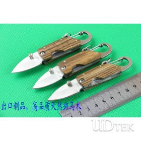 Zebra wood small Q clasp knife UD402080