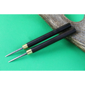 Damascus blade Ebony handle small no logo tea cone knife tool UD402091