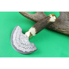 Damascus Antlers handle Big American leather shovel UD402112