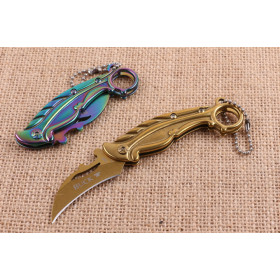 BUCKX60 folding pocket knife with gold Titanium surface claw UD404818