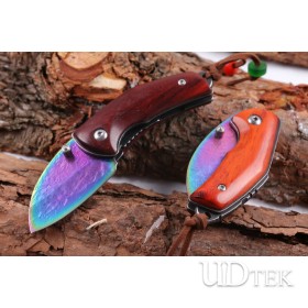 VG10 Damascus steel blade color Titanium big head folding knife UD404872
