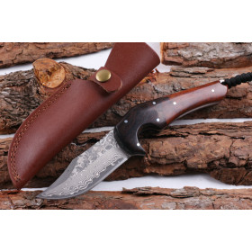 Imported Damascus steel blade material Black Bull fixed blade hunting knife UD404885