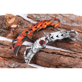 Mantis MK X64 5CR15MOV satinless steel karambit claw knife with 2 different colors UD404887