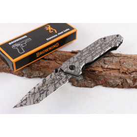 Browning 356 fast opening folding knife with 440 blade（corrosion pattern）UD404909 