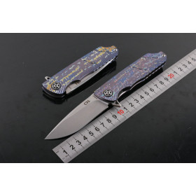 CH3501 chameleon Titanium handle folding knife with D2 blade UD404969