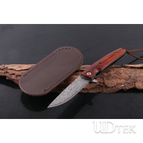 Classic red war 100% VG10 Damascus steel fast opening folding knife UD405058
