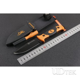 Browning 525 survival straight tactical army knife with knife sharpener fire starter and whistle UD405086
