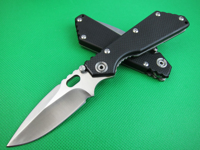 classical strider steel lock folding knife black handle ud401487